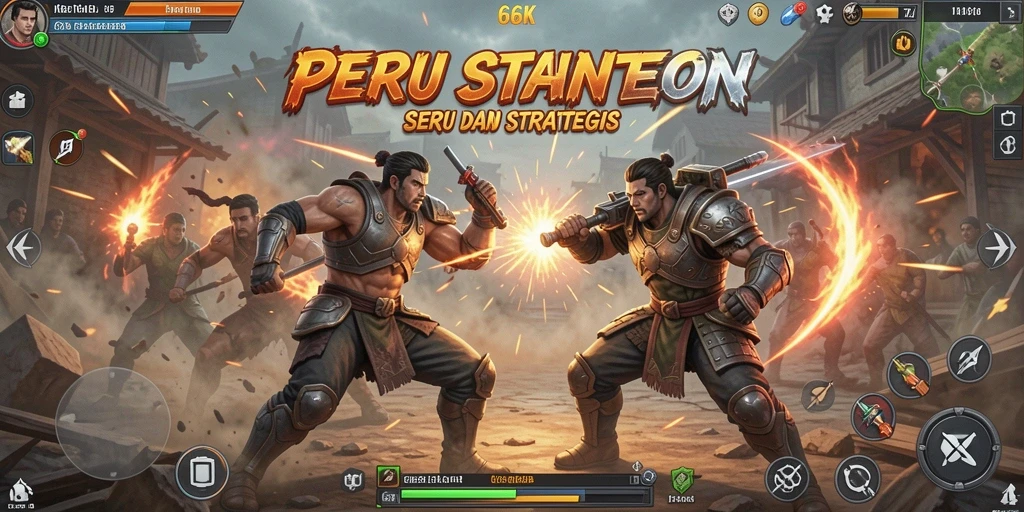 Screenshot utama 66K menampilkan aksi pertarungan yang intens dan seru.