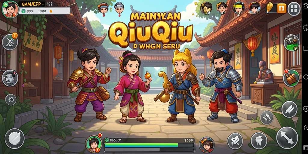 Screenshot utama menunjukkan pemain menikmati QiuQiu di GAMERP.