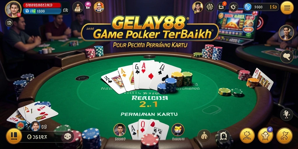 Tampilan menarik dari gameplay Poker di GELAY88.