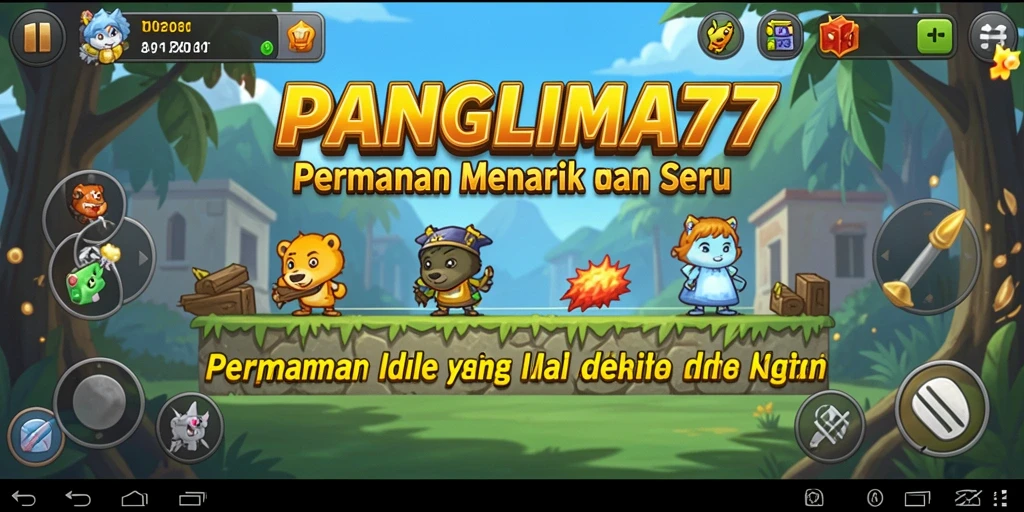 Tampilan gameplay <strong>PANGLIMA77</strong> dengan strategi dan pasukan yang berkembang.