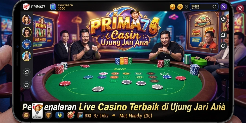 Screenshot PRIMA77 menampilkan suasana Live Casino yang menggembirakan dengan dealer profesional.