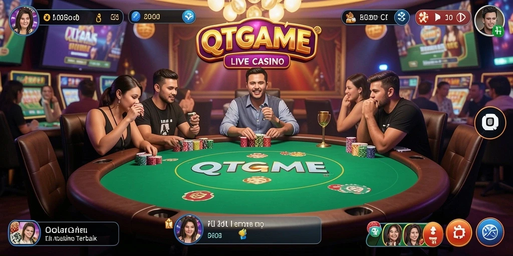 Tampilan gameplay Live Casino yang seru di QTGAME.