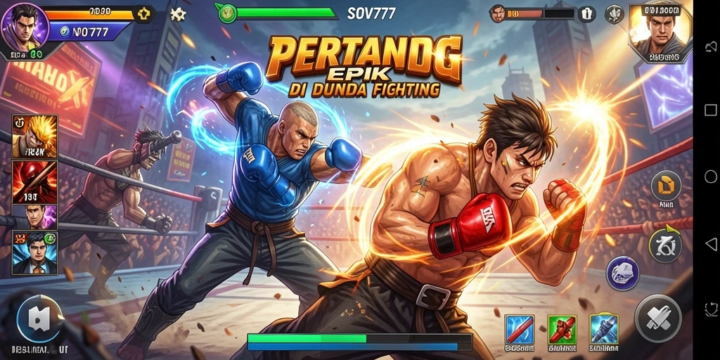 Tampilan seru dari gameplay SOV777 dengan karakter bertarung.